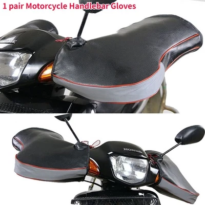 1 Pair Motor ATV Handlebar Gloves Hand Warmer Plush Lining  Muffs Handle Mittens - Image 1 of 4