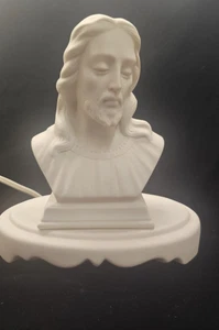 Handgefertigtes Porzellan, weiß, Nachtlicht, 9" T. Jesus Büste mit Sockel & elektrisch - Bild 1 von 3