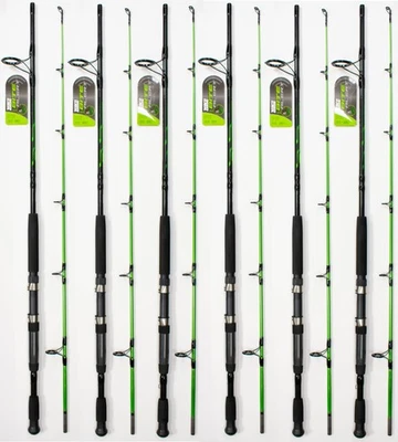 (LOT OF 6) ZEBCO BITE ALERT 7' MEDIUM HEAVY 2 PIECE SPINNING ROD 21-12498 - Image 1 of 2