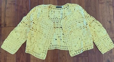 Chaqueta Josie Natori Analyn Soutache Amarillo Sol Talla M Elegante Delicada Foto 1 de 4