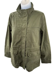 Madewell Olive Green Fleet Utility Military Style Full Zip Womens Jacket Medium - Picture 1 of 10