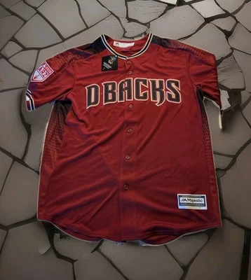 Majestic Arizona Diamondbacks Jersey Mens Large Red MLB New With Tags - Image 1 of 4