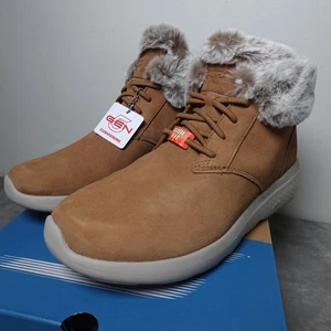 Skechers On-the-Go City 2 Winter Wishes Chestnut Suede Ankle Boots 144437 W - Picture 1 of 13
