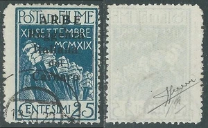 1920 ARBE USATO 25 CENT AZZURRO CARATTERI PIU PICCOLI SASSONE 8a - US23-8 - Picture 1 of 1