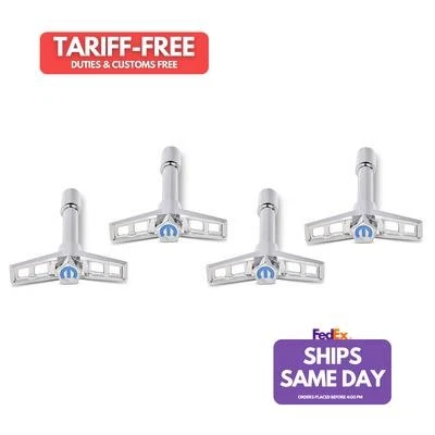 Proform 440-902, Set of 4 Mopar V/C Wing Nuts Chrome Blue Emblem Performance Par - Image 1 of 4