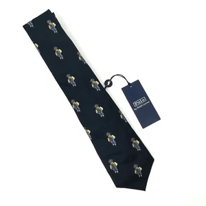 Polo Ralph Lauren Azul Polo Oso Gráfico 3.25" Hombre Corbata de Seda - Hecho en Italia - Imagen 1 de 7
