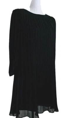 Dear Creatures~Woman Size S~Black Plaid Sheath Lined Dress 3/4 Sleeve Formal. - Image 1 of 4