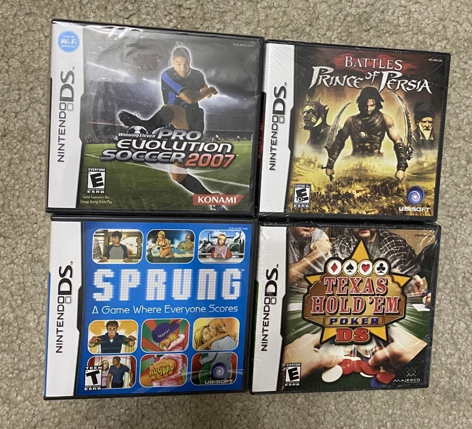 NEW Nintendo DS Battles Prince of Persia Texas Hold'Em SPRUNG Pro Soccer 2007 - Image 1 of 1