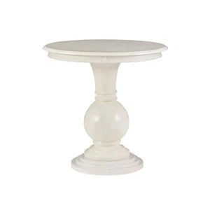 Linon Home Decor Lexis 26.25 in. Cream Round Wood Accent End Table - Picture 1 of 8