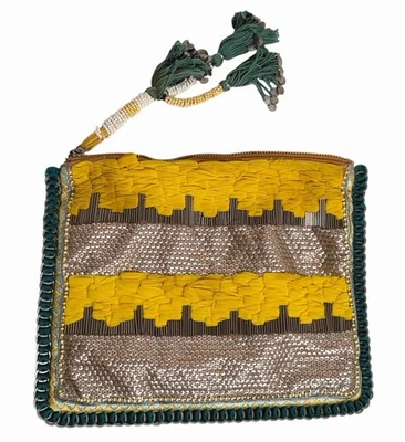 Bolso Borla Zara Amarillo Cuentas Bloggers Favorito Boda Vacaciones Boho Azteca Foto 1 de 4