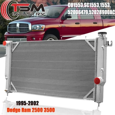 Full Aluminum Radiator For 1995-2002 1998 Dodge Ram 2500 3500 5.9L Diesel Motors - Imagem 1 de 4