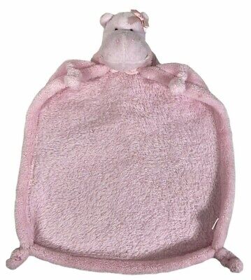 Hippo Lovey Pink Infant Security Throw Blanket Baby Girl Hippopotamus Plush Toy • 18.20€