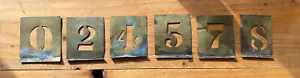 3" Vintage Brass Number Stencils ( 6 numerals) - Picture 1 of 2