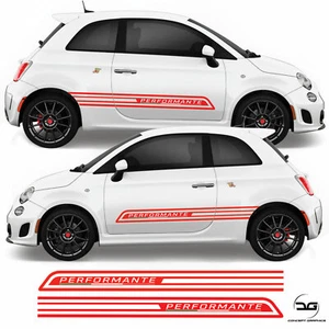 Performante Strisce Laterali Bandiera Italiana per Adesivi Decalcomania Vinile Fiat 500/Abarth - Foto 1 di 2