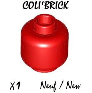 Lego 3626c - 1x Tête Visage Minifig Head - Rouge / Red - 30011c 88475 Neuf - Imagen 1 de 1