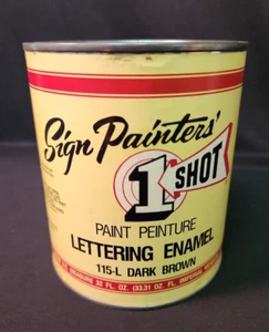 1 Shot Paint Lettering Enamel Pinstriping 1 Quart QT 115L DARK BROWN - Picture 1 of 5