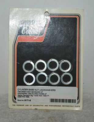 Arruelas de trava Harley-Davidson base cilindro cádmio da Colony/V-Twin 8171-8 H1 - Imagem 1 de 3
