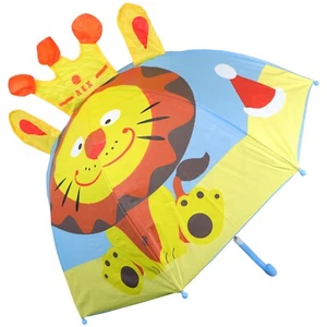 Kids 3D Umbrella - Yellow & Blue Lion Umbrella for Girls Boys 70 x 60cm - Picture 1 of 6