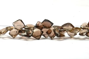 Natural Smokey Quartz Beads Faceted Square Beads 8 Inch Strand 11x11 MM - Picture 1 of 4