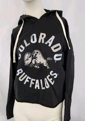 NWT Colorado Buffaloes Hooded Crop Top Sweatshirt University Football Sz SMALL - Image 1 of 4