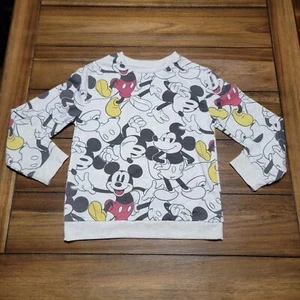 Disney Mickey Mouse Kids LS White Unisex Sweatshirt - Size 8 - Picture 1 of 3