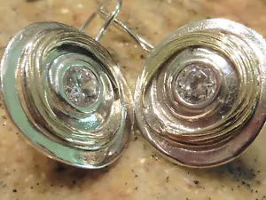 Sampson S.S. 925 And 14-k Clear Stones Earrings - Picture 1 of 9