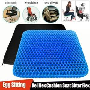 Gel Honeycomb Seat 2Layer Cushion Flex Back Spine Pain Relief Car Office Comfort - Picture 1 of 16