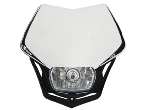 Mascherina V-Face faro anteriore moto enduro Racetech bianco nero RTech Alogena - Bild 1 von 1