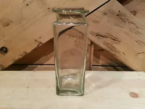 Clear Narrow Rectangle Bottle or Vase w/ Cork - Swanky Barn - Picture 1 of 12
