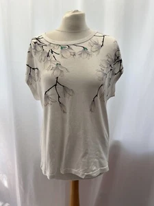 Boohoo Womens Floral Print T-Shirt L White Short Sleeve - Picture 1 of 11