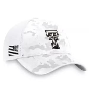 Gorra Texas Tech Red Raiders OHT Apreciación Militar Blanca Camuflada Snapback TTU - Imagen 1 de 5