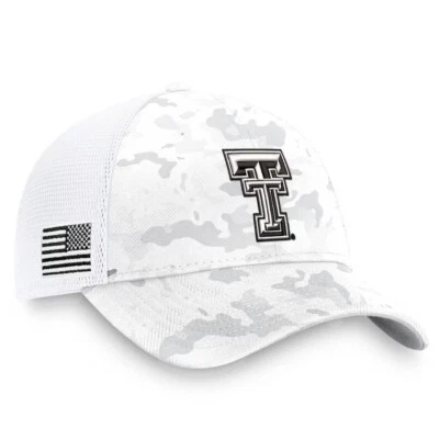 Texas Tech Red Raiders OHT Military Appreciation White Camo Snapback Hat Cap TTU - Image 1 of 4