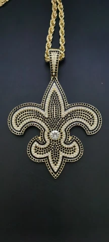 LARGE NEW ORLEANS SAINTS FOOTBALL TEAM PENDANT NECKLACE Free Shipping Cover