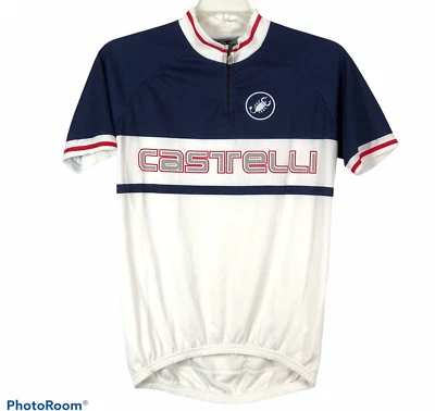 Vintage Castelli Mens M Cycling Jersey 1/4 Zip Short Sleeve White Made in USA  - Image 1 of 4