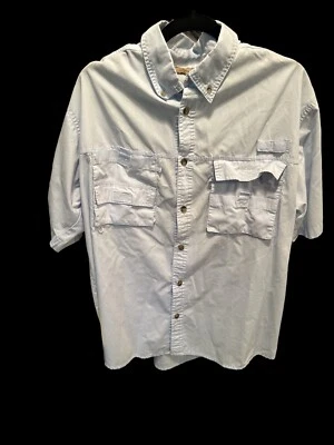 Rugged Earth Men’s Lt Blue & Lt Green  Sleeve Vented Fishing Button Shirts XL - Image 1 of 4