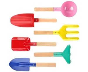 6 Piece Kids Beach Tools,Children Beach Sand Toys, Made of Metal with Sturdy Woo - Picture 1 of 3