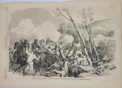 Battle of Bull Run 1861 винтажный принт Charge of the Black Horse Cavalry - Изображение 1 из 2