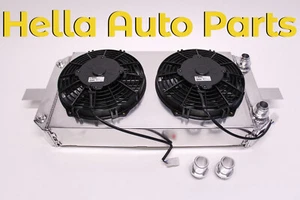 PLM Power Driven Tucked Radiator XL + 2 SPAL Fans Fits Honda B-Series, K-Series - Picture 1 of 5