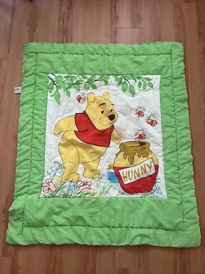 Cobertor de berço vintage Winnie the Pooh colcha madeira verde roupa de cama infantil 35x40 polegadas - Imagem 1 de 4