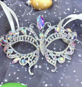 Bridal Rhinestone Masquerade Eye Mask, Ball Halloween, Party, Venetian, Cosplay - Picture 1 of 3