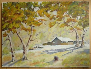 UPTON IMPRESSIONIST VINTAGE ÖLGEMÄLDE SCHNEE WINTER LANDSCHAFT PASTO PLEIN AIR - Bild 1 von 14