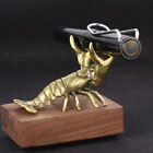 Solid Brass Crayfish Ornament Vintage Animal Pen Holder Desktop Decoration Craft