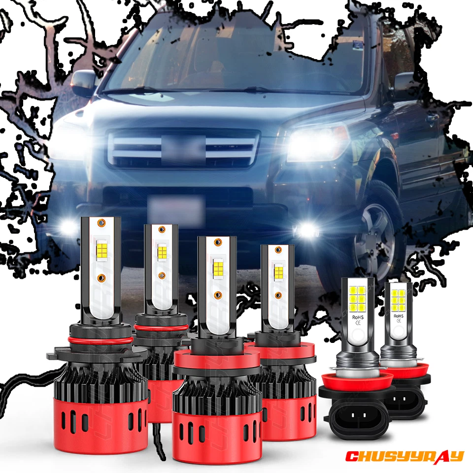 适用于雷克萨斯 Hs250H 2010 - 2012 6x 6000K LED 车头灯高低雾灯灯泡组合 — 第 1/4 张图片