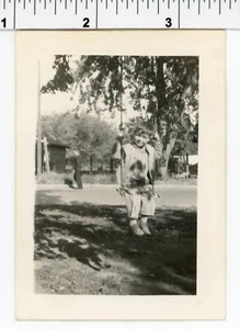 Vintage 1930's photo / Shadow Ghost of Napoleon Possesses Child on a Tree Swing - Picture 1 of 1