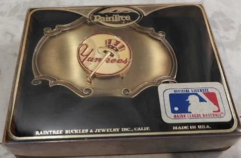 VINTAGE NEW YORK YANKEES 1978 RAINTREE BELT BUCKLE MLB BASEBALL Cover