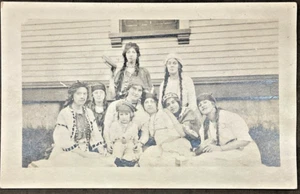 Real Photo Postcard of Girls dressed as Indians  SHIPS FREE - Picture 1 of 2