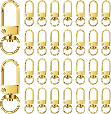 30 Piezas Cierres de Garra de Langosta Oro Giratorio Ganchos a Presión, Metal Cierre de Langosta Llavero Foto 1 de 4