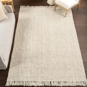 Alfombra gruesa de yute nuLOOM Daniela Farmhouse, 3' x 5', blanca blanquecina - Imagen 1 de 9