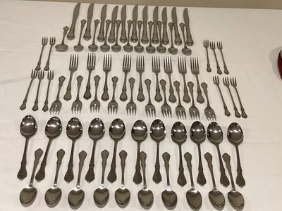 73 piezas. Cubiertos de acero inoxidable Oneida Distinction Deluxe MANSION HH Foto 1 de 4