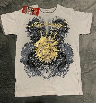 Camisa De Colección Y2K Ed Hardy Niños Niños (M) Arte Gráfico Tatuaje Don Ed Hardy😱🔥 Foto 1 de 4